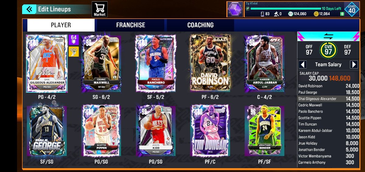 JtoDaMoe's tweet photo. @xEvanTanaka Got DROB from the streak... should I sell my 21 Legend Kareem and Shai? https://t.co/84K514HYB8