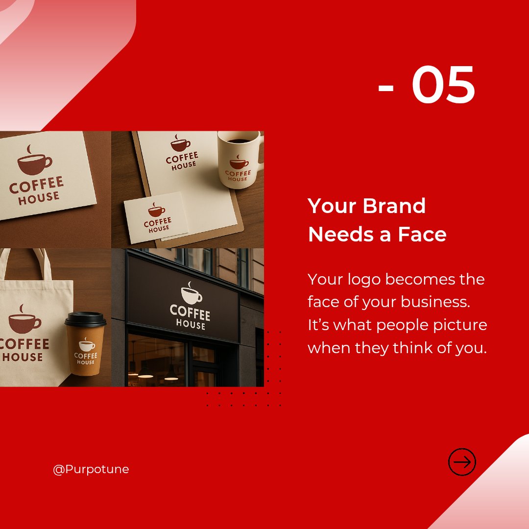 Purpotune's tweet photo. A clear, consistent logo makes you recognizable. That's how brands are remembered, even in a crowded market. https://t.co/Ha6uNDQtTL