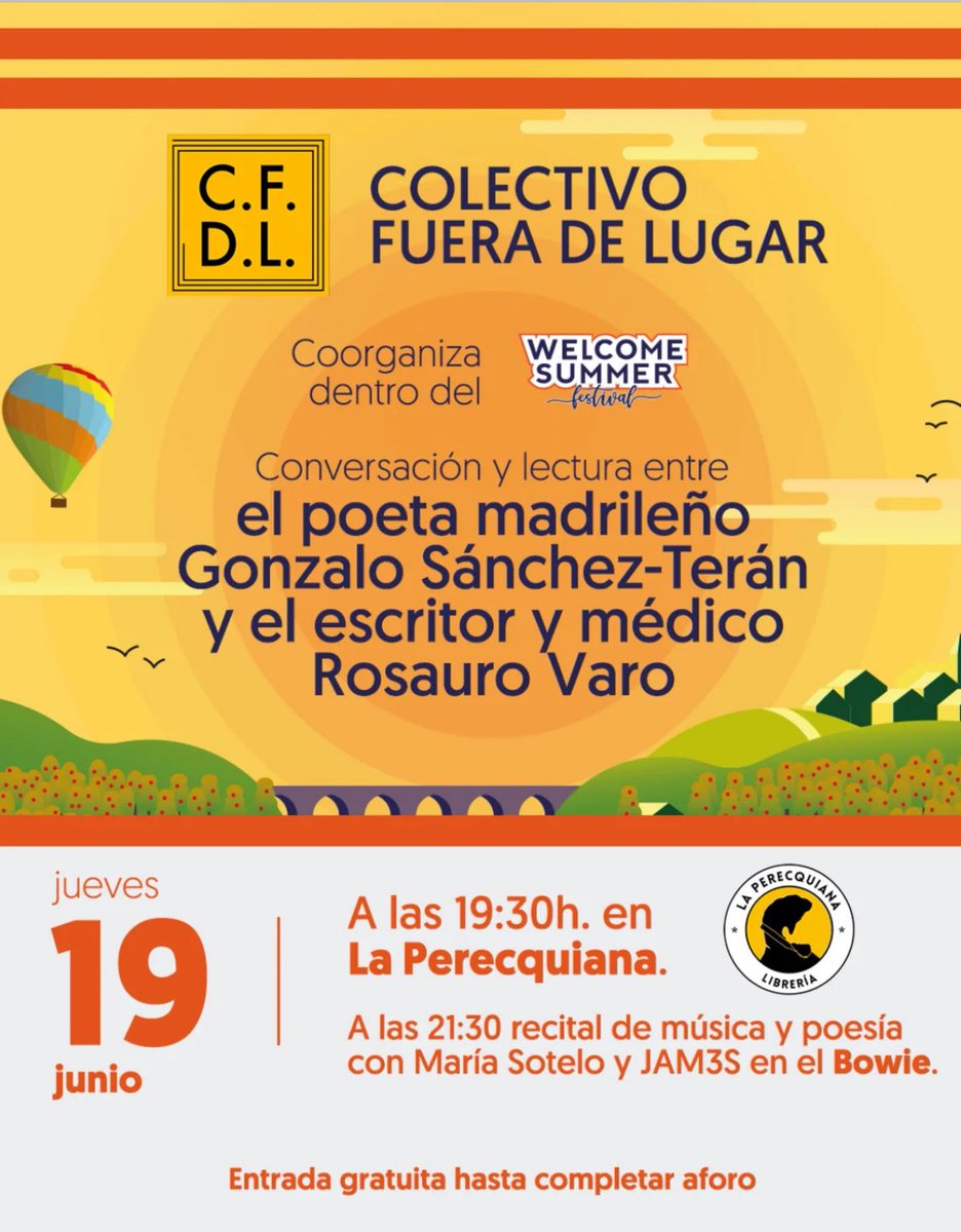 Este jueves nos vemos en el Bowie (Valladolid) para dar la bienvenida al verano al ritmo de la música y de la poesía 🧚🏼‍♀️ Va a ser un recital precioso gracias a la compañía de mi querido JAM3S 🏹
¡Pasamos lista! 🤟🏼🤠 La entrada es libre ✨