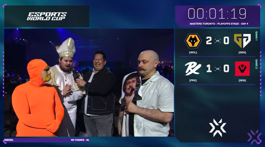 The Pope and the Lorax being interviewed in a valorant event. what is going on?😭😭😭