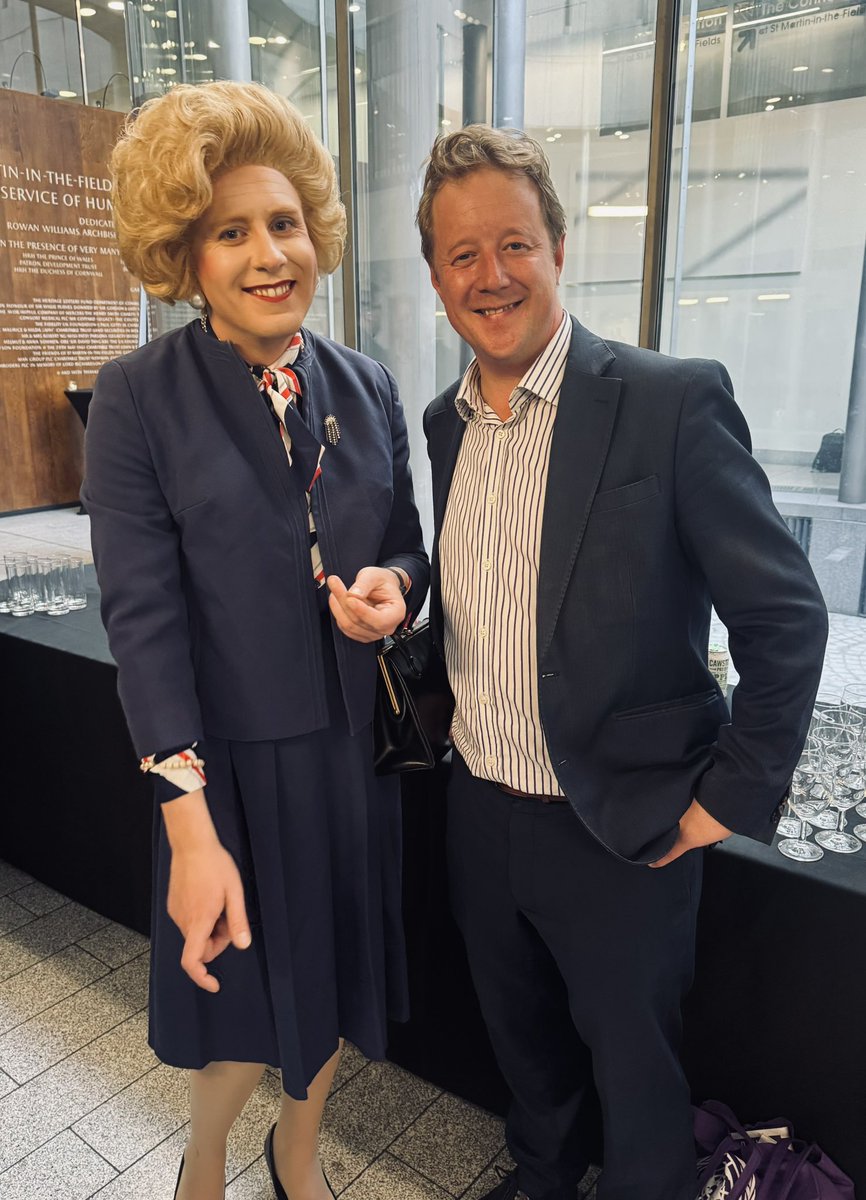When people say there are no politicians with a backbone anymore - it was wonderful to meet Margaret tonight at the <a href="/IainDale/">Iain Dale</a> book launch
<a href="/SohoThatcher/">Margaret Thatcher Queen of Soho</a>