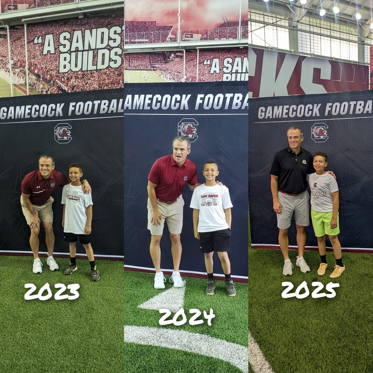 PriceChrisCoach's tweet photo. From getting @CoachSBeamer crouching down to now standing straight up! I love seeing his growth at @GamecockFB camp each year!
#TuckerMatthewPrice
#FOCUS | #PACKMentality | #COACHCP https://t.co/J15y9tprtI