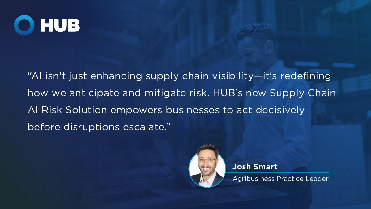 Supply chains are more complex than ever.  Learn how HUB Supply Chain AI Risk Solutions can help reduce volatility, improve visibility and support smarter decision making.  ow.ly/Gimu50WalMv
#SupplyChainRisk #RiskManagement