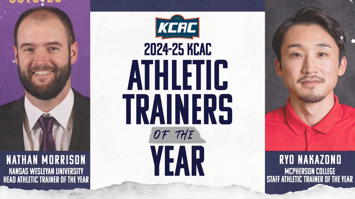 kcacsports's tweet image. Nathan Morrison of @kwucoyotes and Ryo Nakazono of @MAC_Bulldogs have been named the 2024-25 KCAC Head Athletic Trainer of the Year and Staff Athletic Trainer of the Year, respectively!
kcacsports.com/news/2025/6/12…
@NAIA @NAIAATA20