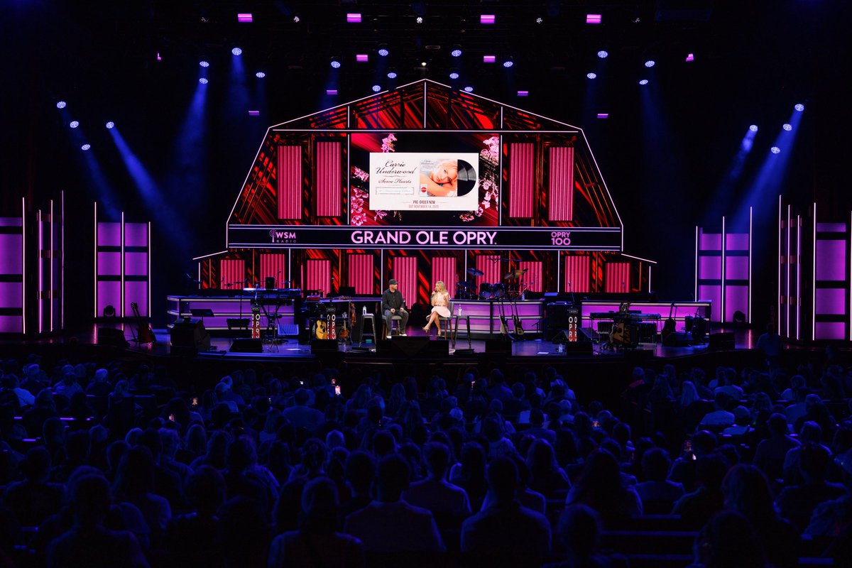 CodyAlan's tweet image. Stepped into the iconic @Opry circle with none other than @carrieunderwood to host a live Q&A with her ride-or-die fans—and yep she still sounds flawless. Hard to believe it’s been 20 years since her debut album. Catch our convo on @carriescountry—or hit the @SiriusXM app!