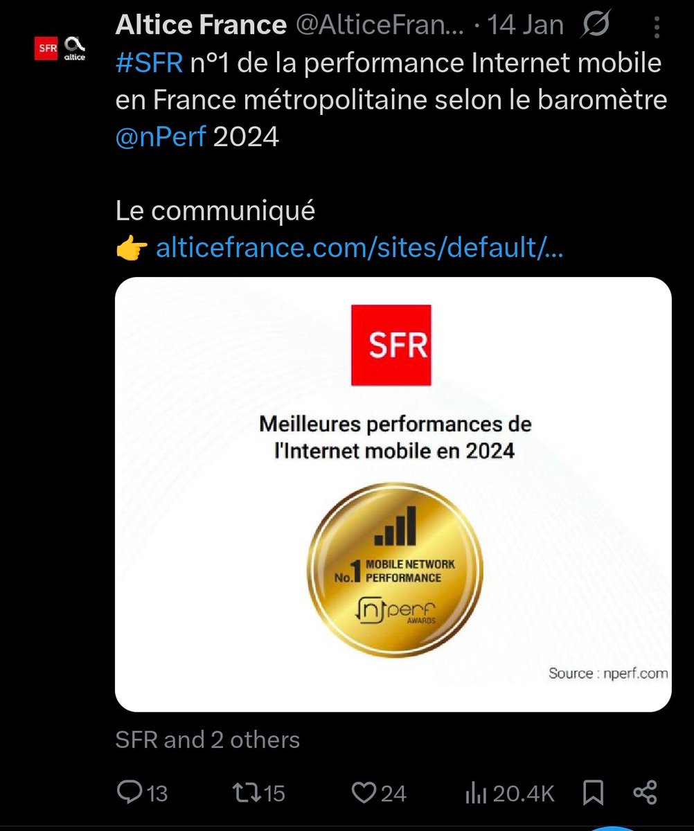 Tout le monde : Pas de réseau depuis 12h 

Romain de SFR :