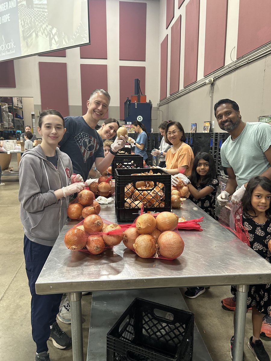 WashUMedENT's tweet image. Over the weekend, the ENT faculty and their families came together to serve at the St. Louis Area Foodbank. From packing and peeling onions to sharing laughs, it was a powerful reminder that teamwork goes beyond the OR.