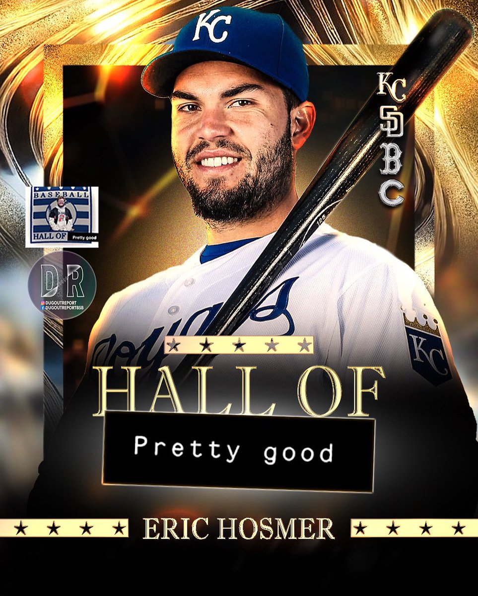 MLB Hall of Pretty Good Podcast (@hallofgoodpod) on Twitter photo BREAKING NEWS🚨
Eric Hosmer received 88% of the vote and has officially been elected to the Hall of Pretty Good. <a href="/TheRealHos305/">Eric Hosmer</a> BREAKING NEWS🚨
Eric Hosmer received 88% of the vote and has officially been elected to the Hall of Pretty Good. <a href="/TheRealHos305/">Eric Hosmer</a>