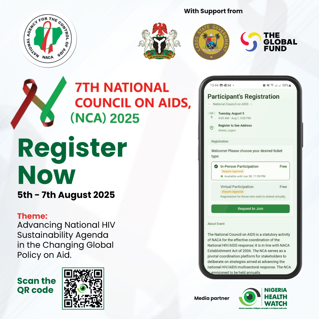 Nigeria Health Watch (@nighealthwatch) on Twitter photo Ending AIDS in Nigeria by 2030 requires bold action, innovation, and true local ownership.
Registration is now open for the 7th National Council on AIDS, organised by <a href="/NACANigeria/">NACA Nigeria</a> in collaboration with partners and <a href="/followlasg/">The Lagos State Govt</a>. Join stakeholders as they set bold new priorities Ending AIDS in Nigeria by 2030 requires bold action, innovation, and true local ownership.
Registration is now open for the 7th National Council on AIDS, organised by <a href="/NACANigeria/">NACA Nigeria</a> in collaboration with partners and <a href="/followlasg/">The Lagos State Govt</a>. Join stakeholders as they set bold new priorities