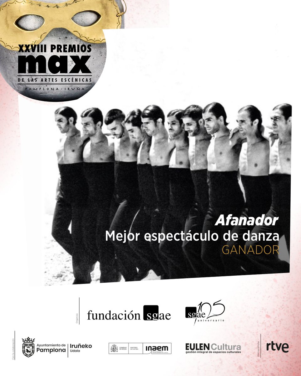 Premios Max (@premiosmax) on Twitter photo 🍎 Premio Max 2025 al Mejor Espectáculo de Danza para ‘𝕬𝖋𝖆𝖓𝖆𝖉𝖔𝖗’ de Ballet Nacional de España <a href="/balletnacional/">Ballet Nacional de España</a> 🍎
¡Enhorabuena! 👏👏👏 🍎 Premio Max 2025 al Mejor Espectáculo de Danza para ‘𝕬𝖋𝖆𝖓𝖆𝖉𝖔𝖗’ de Ballet Nacional de España <a href="/balletnacional/">Ballet Nacional de España</a> 🍎
¡Enhorabuena! 👏👏👏