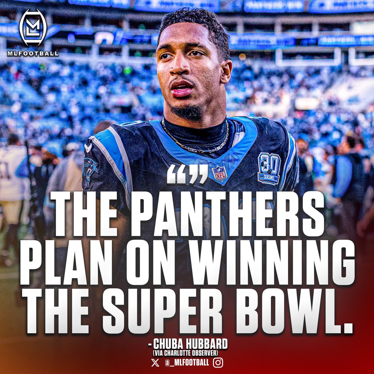 NEWS: Carolina star RB Chubba Hubbard says that the #Panthers plan on winning the Super Bowl this year.

“That’s always been the goal. That’s the goal this year. I think we’re the closest we’ve ever been”

“I think guys are finally sick of being the same ol’, same ol’ Panthers”