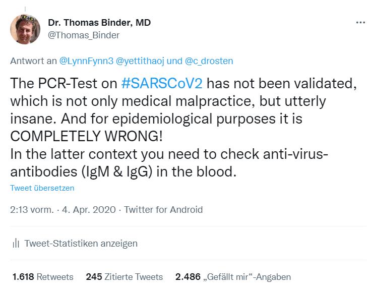 Dr. Thomas Binder, MD (2nd account not supervised) tweet media