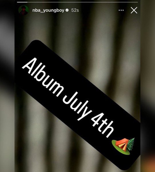 NBA YoungBoy announces he will be dropping a new album on July 4. 🗣️