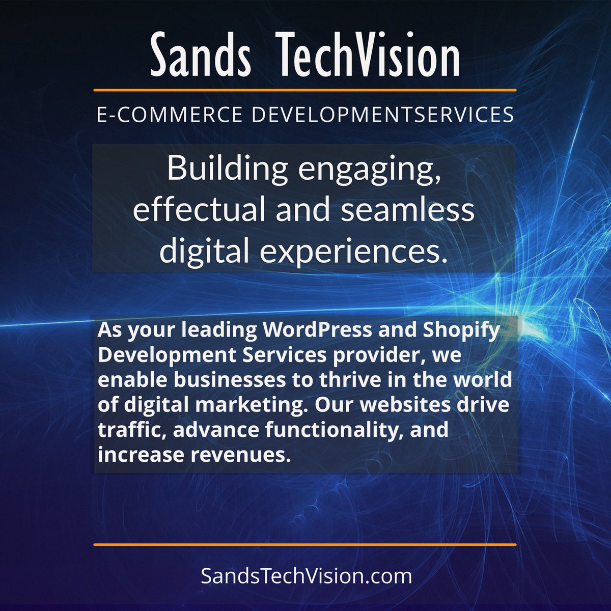 Building engaging, effectual and seamless digital experiences. 
Learn More: 👉 sandstechvision.com/learnmore/ecom… 👈