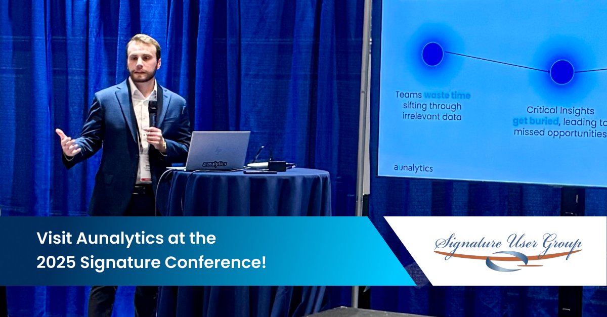 🚀 Exciting times at the 2025 Signature Conference! Drew just wowed the crowd with a demo of our Aunsight Intelligence Service, showcasing its power in transforming data into actionable insights with AI.  #Aunalytics #DataDriven #AI