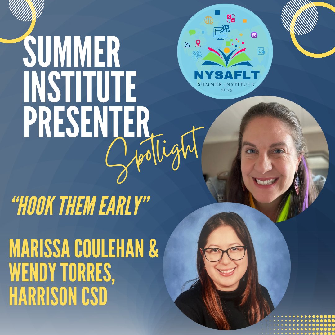 NYSAFLT (@nysaflt) on Twitter photo Calling all teachers of younger learners. Sign up for this session with the dynamic duo of Marissa & Wendy. Summer Institute is coming soon, so go to our website and register today!
nysaflt.org/conferences/su…
<a href="/srtacoulehan/">Marissa Coulehan</a> Calling all teachers of younger learners. Sign up for this session with the dynamic duo of Marissa & Wendy. Summer Institute is coming soon, so go to our website and register today!
nysaflt.org/conferences/su…
<a href="/srtacoulehan/">Marissa Coulehan</a>