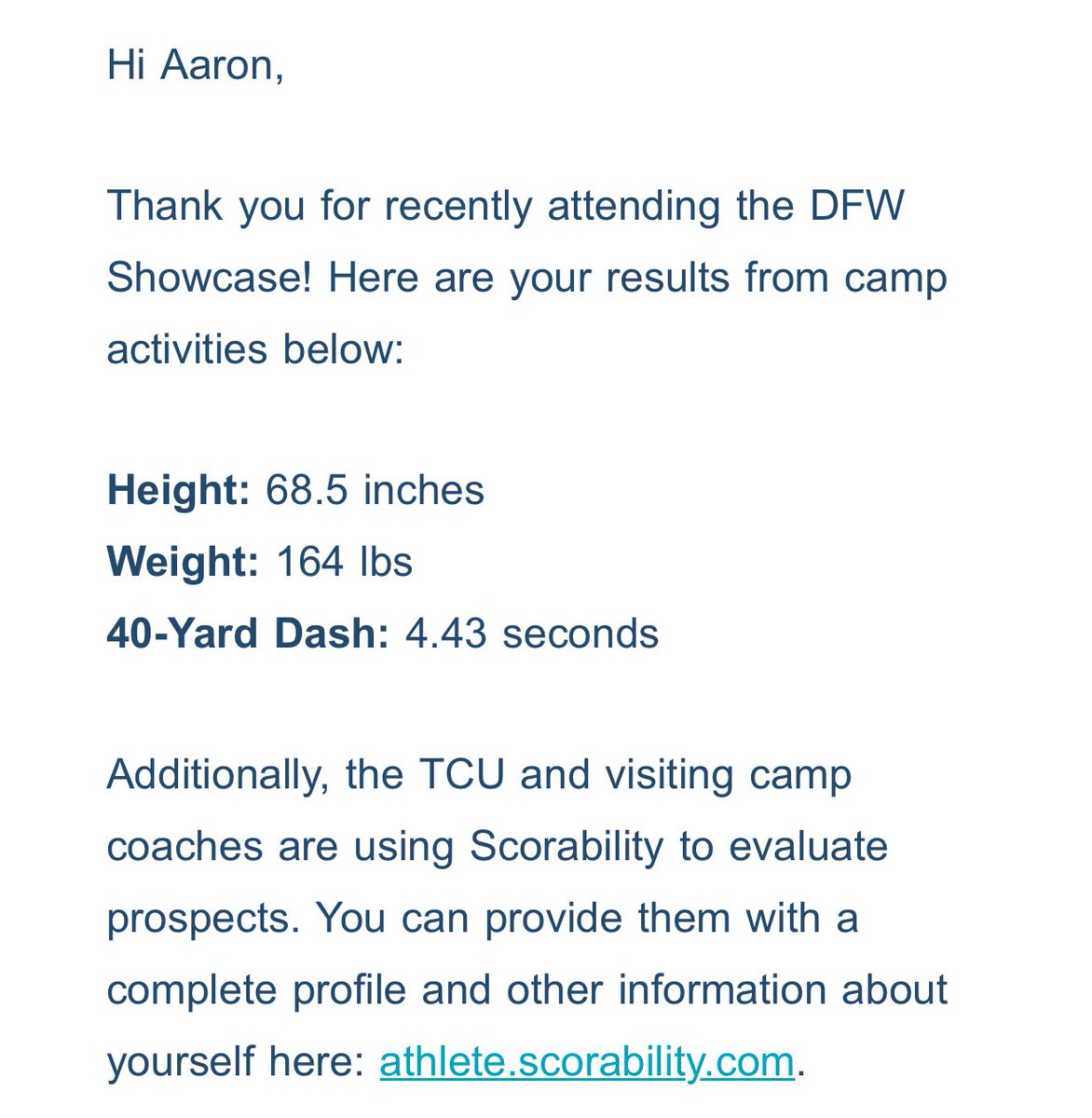 AaronEdmonds (@aaronedmon73767) on Twitter photo Ran a 4.43 40 yard dash at the <a href="/TCUFootball/">TCU Football</a> mega camp👀🚨 Ran a 4.43 40 yard dash at the <a href="/TCUFootball/">TCU Football</a> mega camp👀🚨