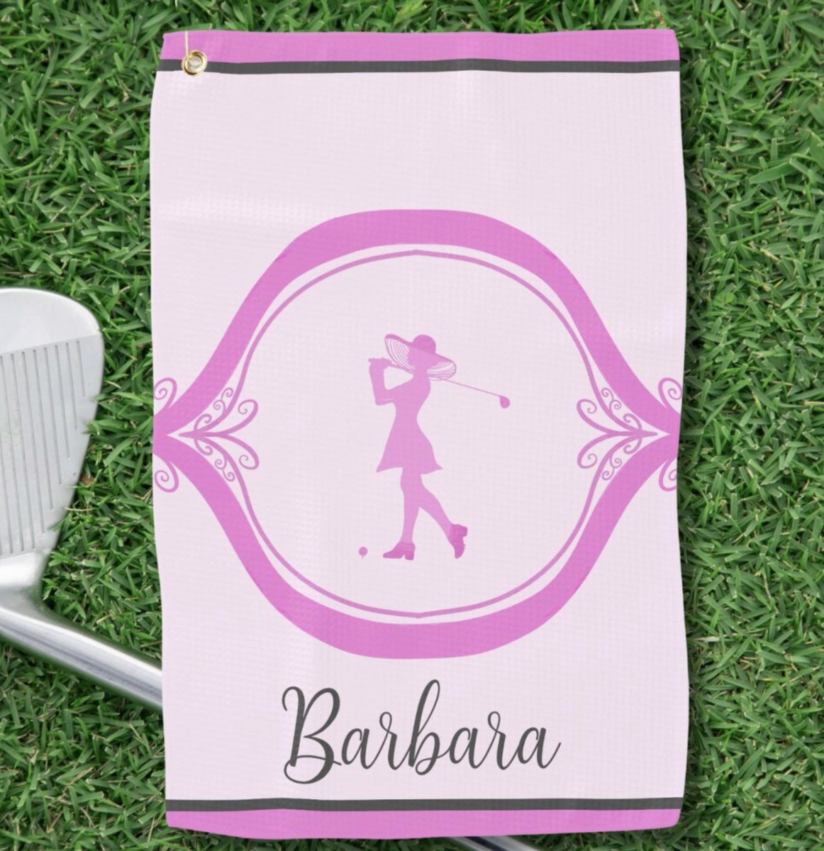 daphsam's tweet image. Elegant Lady Golfer Personalized  Golf Towel #golf #golftowel #personalized #elegant #zazzlemade zazzle.com/elegant_lady_g… via @zazzle