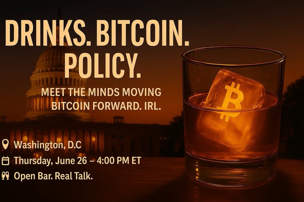 Come meet the minds behind the first ever ‘Strategic Bitcoin Reserve’ law. 

RSVP: Space is very limited. We will max out. 

Drink on us. Special guests in attendance. 

RSVP: lu.ma/aou8o5yw?utm_m…
