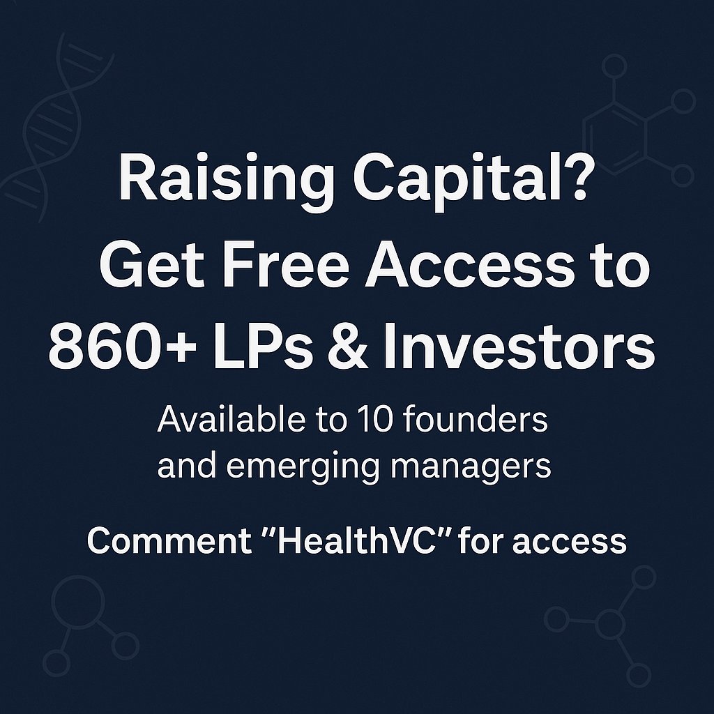 Are you a founder or emerging manager raising right now?
I’m giving 10 people free access to my private database of 860+ LPs &amp; investors.
Comment HealthVC below to get it.
This is the same list I use for  LPs for Clarma Capital.
