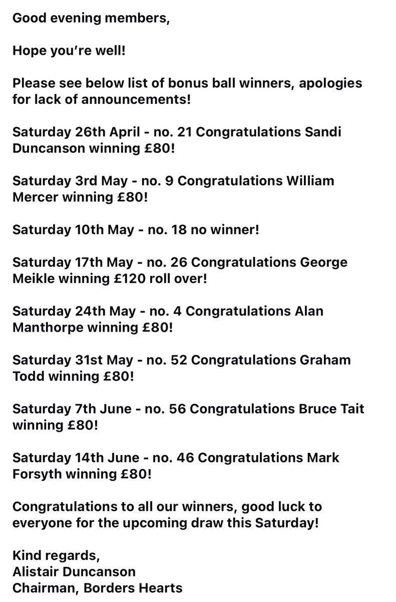 📣 Borders Hearts Bonus Ball Winners ℹ️⬇️