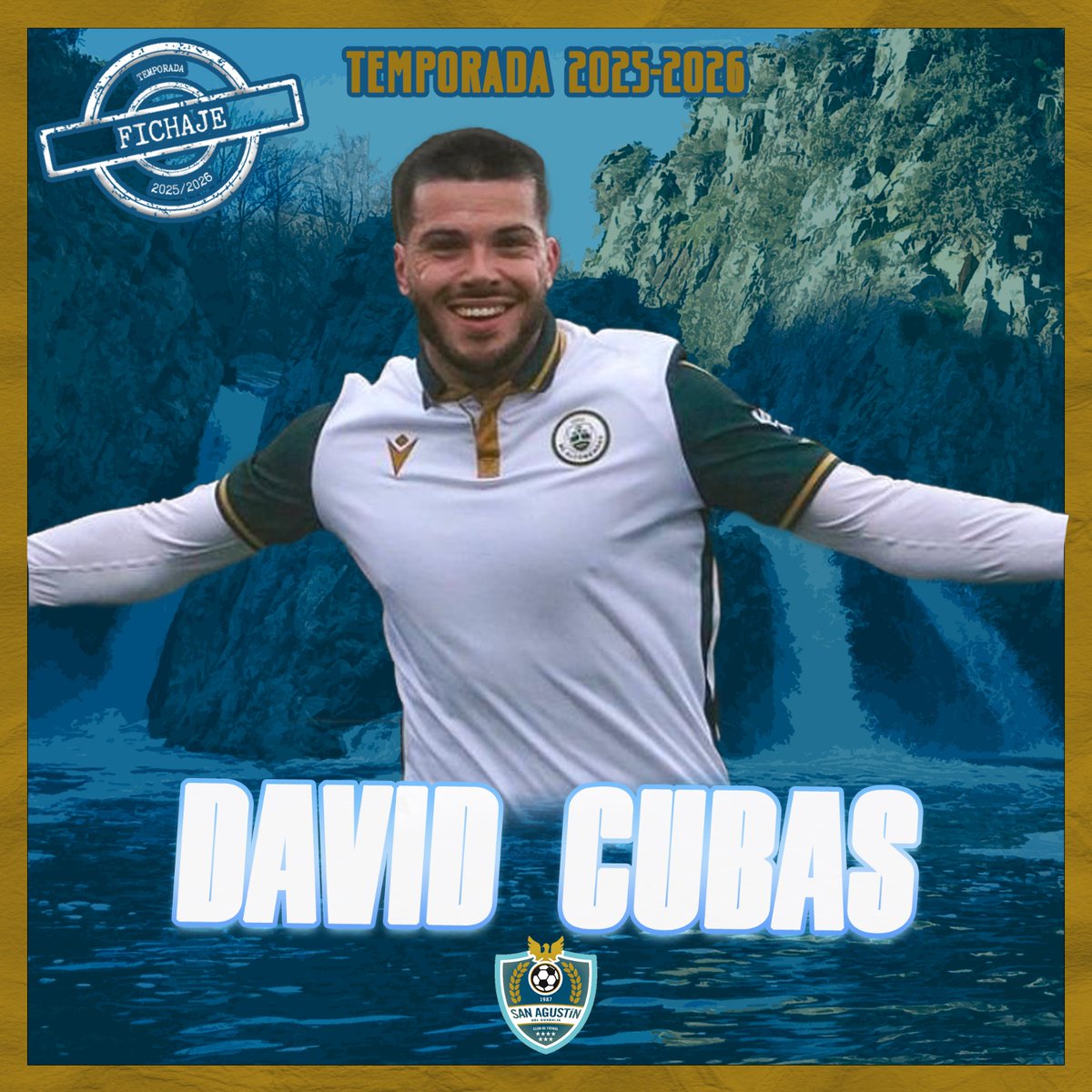 CF_SanAgustin's tweet photo. Primer equipo | 🆕FICHAJE🆕

Arrancamos el mercado de fichajes con una incorporación de altísimo nivel🔝🔝

El pichichi de la liga llega a San Agustín para romperla 🌟🌟

David Cubas es nuestro nuevo delantero, viene desde el Rayo Alcobendas.

#ElFinalFeliz ☺️🔚 https://t.co/IMUfA9PmCN