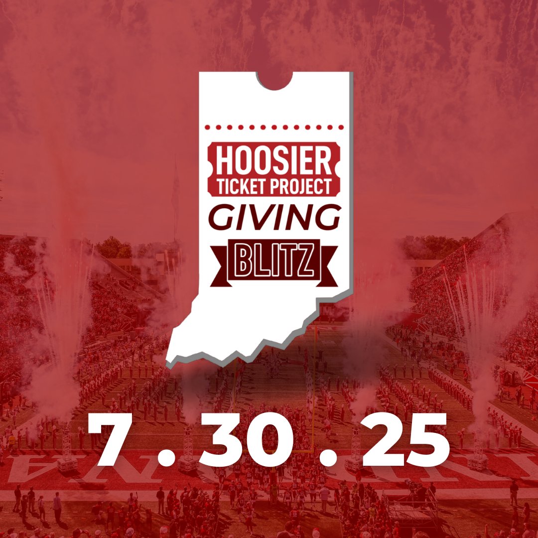 HoosierProject's tweet photo. 44 days until our biggest fundraising day of the year 😤

Join us for the 4th annual #HTPGivingBlitz on July 30. 

$20,000 in 24 hours for local youth, low-income families, and first-time Hoosier fans 🔴⚪️

Stay tuned for a special Indianapolis event announcement 👀 https://t.co/sy15CplITL