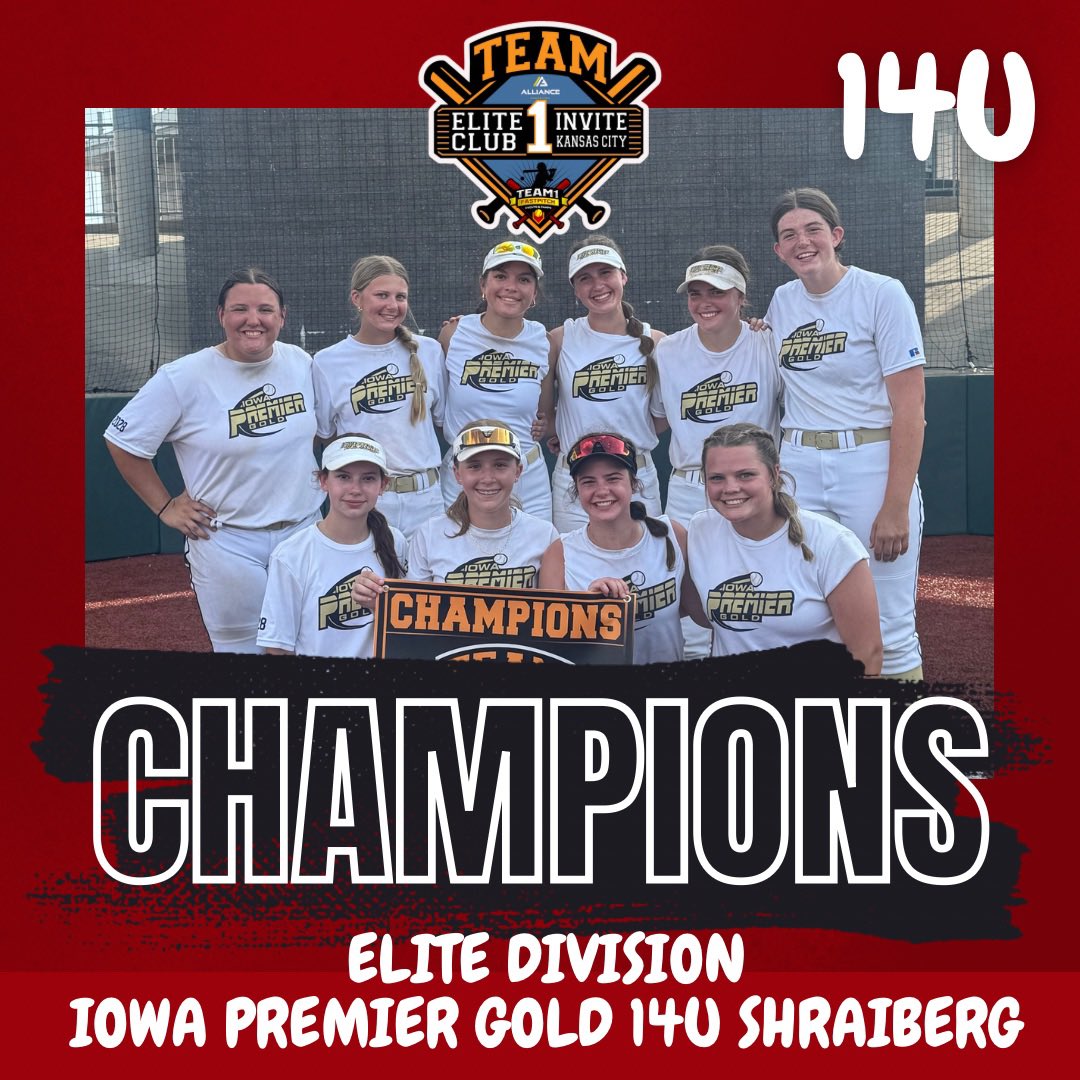 Team 1 Fastpitch (@team1_fastpitch) on Twitter photo 👑Crown them in crown town! 👸
Elite Divisons
Champions-
14U- Iowa Premier Gold 14u - Shraiberg
16U- Illinois Force National (Hutchinson)
18U- Z20 Bombers-Ramsey
<a href="/Z20Bombers/">Z20 Bombers</a> <a href="/Illinoisforce1/">IllinoisForce_14u</a> <a href="/IPF_Shrai/">Iowa Premier 14u Gold - Shraiberg</a>
#ftg #softball #getrecruited 👑Crown them in crown town! 👸
Elite Divisons
Champions-
14U- Iowa Premier Gold 14u - Shraiberg
16U- Illinois Force National (Hutchinson)
18U- Z20 Bombers-Ramsey
<a href="/Z20Bombers/">Z20 Bombers</a> <a href="/Illinoisforce1/">IllinoisForce_14u</a> <a href="/IPF_Shrai/">Iowa Premier 14u Gold - Shraiberg</a>
#ftg #softball #getrecruited