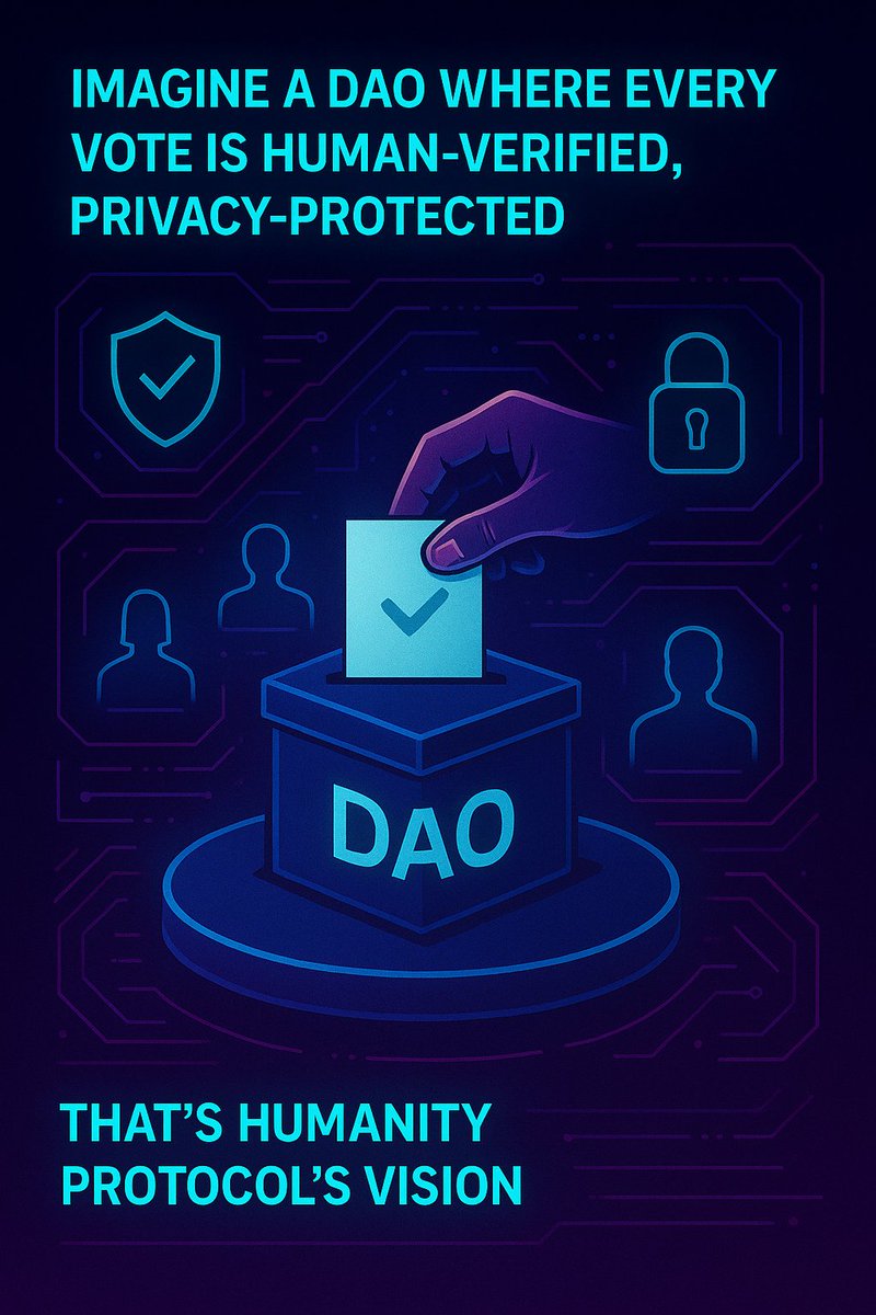 Imagine a DAO where every vote is human-verified, privacy-protected.

That’s Humanity Protocol’s vision.

Could this fix Web3 governance?

#DAO #ZKID <a href="/KaitoAI/">Kaito AI 🌊</a> <a href="/Humanityprot/">Humanity Protocol 「 🖐️ ✦ 🇺🇳 」</a>
