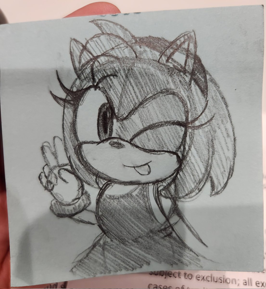 Yenciidraws's tweet image. Amy sketch that I drew on my first day of summer classes :D
#AmyRose