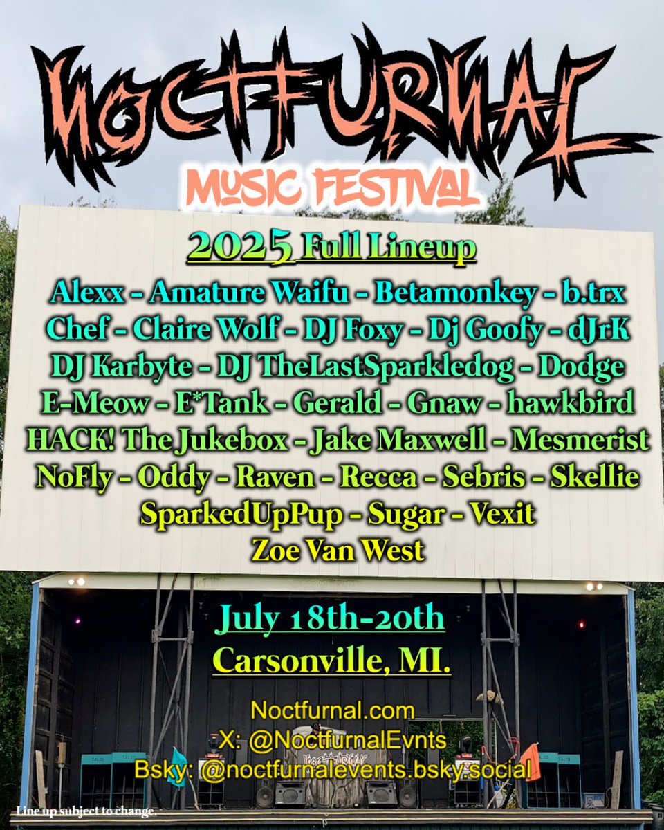 Full lineup for Noctfurnal is out!

<a href="/NoctfurnalEvnts/">Noctfurnal Events - MICHIGAN</a>
