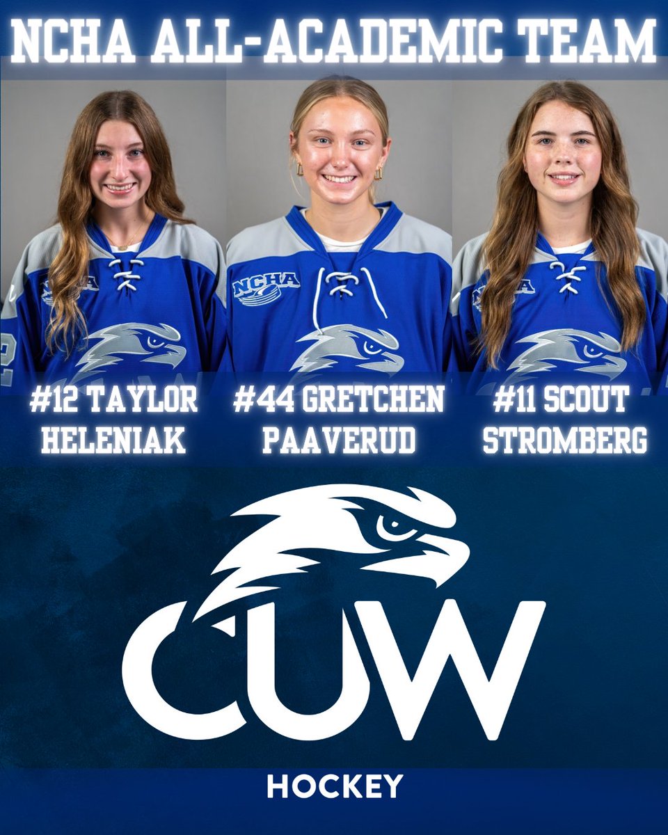 NCHA has released their All-Academic Team for the 24/25 Season. We totaled 21 student athletes that not only do well on the ice but do great in the classroom! Athletes must have a cumulative GPA of 3.30 or higher to be named.