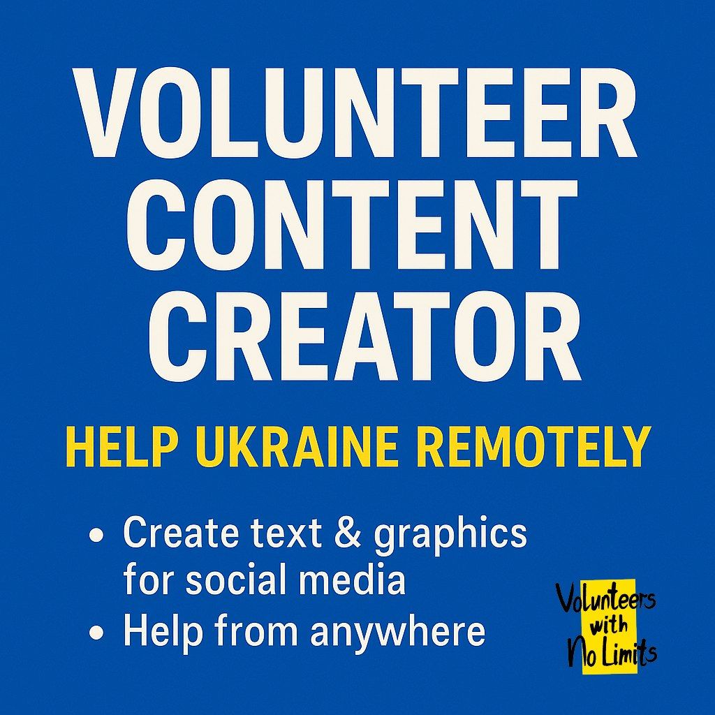 volunteers_nl's tweet image. 📢 We’re Looking for a Content Creator! ✏️
Help us remotely by making short posts (text + visuals) for our social media 📲
Just an hour a week can make a real impact!
DM or email info@vw-nl.org 💙💛
#Volunteering #StandWithUkraine