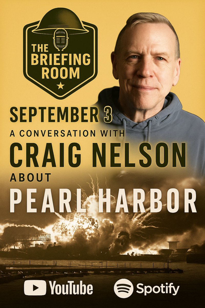BriefingRoom_45's tweet photo. First episode coming your way on September 3rd #wwii #historians #podcast #wwiihistory #HistoryMatters #pearlharbor #bombing #military #youtube #Spotify #September #japan #craignelson https://t.co/LtBPdrpySz