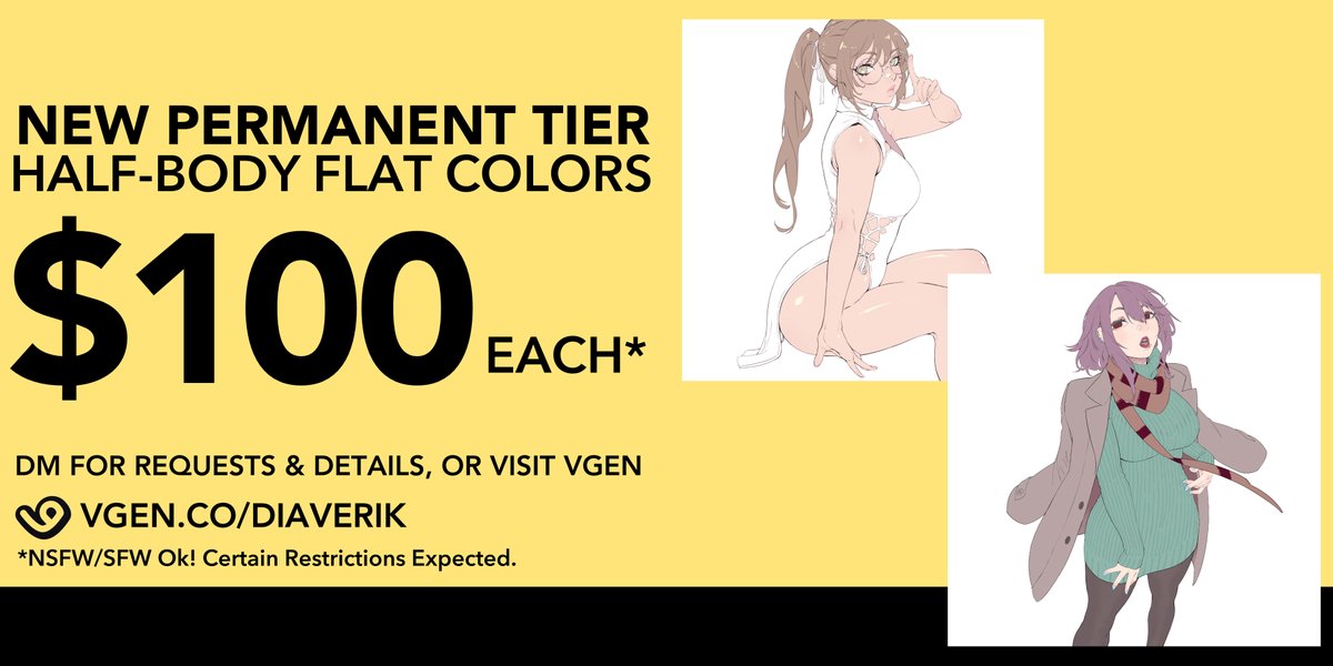 Yo! I've been laid off so I'm opening up commissions for everyone~! DM me here or go through vgen! :D