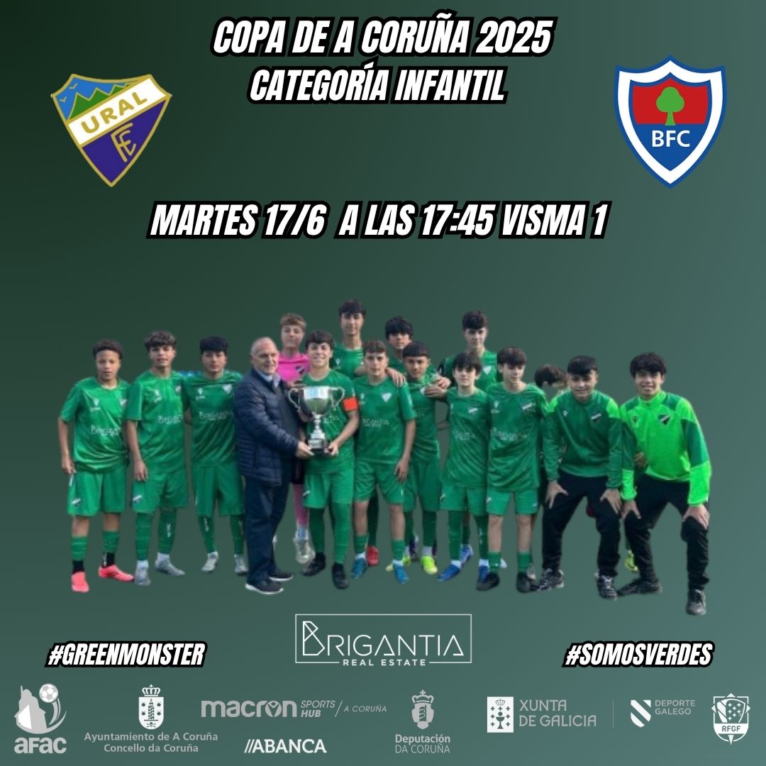 Ural-Español c.f. (@uralespanol) on Twitter photo Mañana tarde de 🏆, el Infantil A tras quedar campeón de Liga Preferente intentará ganar también a #copacoruña enfrentándose al <a href="/BerganFC/">Bergantiños FC</a>
📆 Martes 17/6
⌚ 17:45 H
🏟️ Visma 1
Mucha suerte!! Mañana tarde de 🏆, el Infantil A tras quedar campeón de Liga Preferente intentará ganar también a #copacoruña enfrentándose al <a href="/BerganFC/">Bergantiños FC</a>
📆 Martes 17/6
⌚ 17:45 H
🏟️ Visma 1
Mucha suerte!!