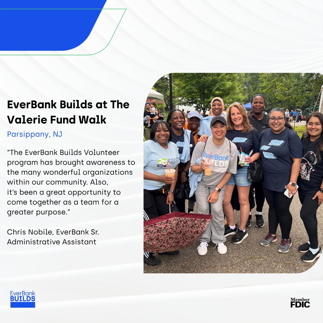 EverBank's tweet image. Parsippany #EverBankBuilds volunteers laced up their running shoes to log some miles during @TheValerieFund_ 5K! 🏃♀️👟