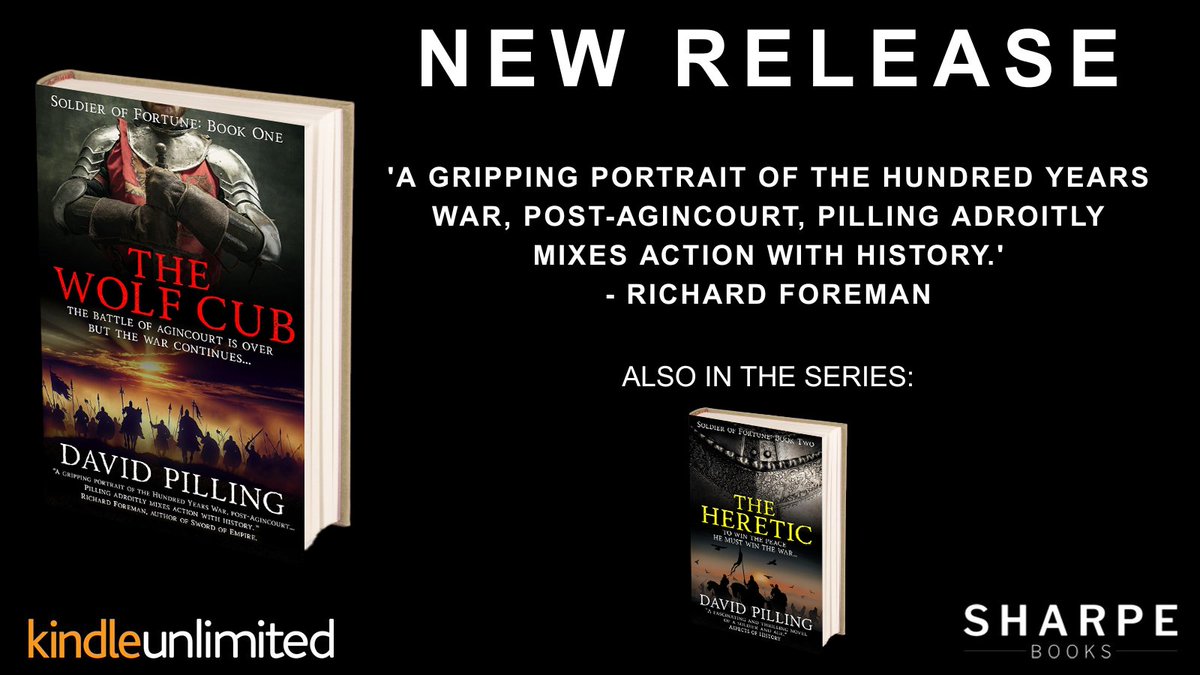 Sharpe Books (@sharpebooks) on Twitter photo Free via #Kindleunlimited
#NEWBOOKS The Wolf Cub,
By <a href="/RobeH2/">David Pilling</a>
"A gripping portrait of the Hundred Years War, post-Agincourt."
amazon.co.uk/dp/B0F9P8VS22/
#historicalfiction #medievalhistory #kindleseries Free via #Kindleunlimited
#NEWBOOKS The Wolf Cub,
By <a href="/RobeH2/">David Pilling</a>
"A gripping portrait of the Hundred Years War, post-Agincourt."
amazon.co.uk/dp/B0F9P8VS22/
#historicalfiction #medievalhistory #kindleseries