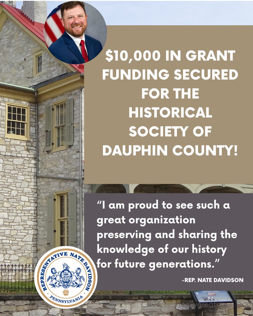 In 2026, the Commonwealth will be welcoming millions of visitors as we come together to celebrate the 250th birthday of this great country. With the help of this grant, historians will tell the captivating history of Dauphin County!
