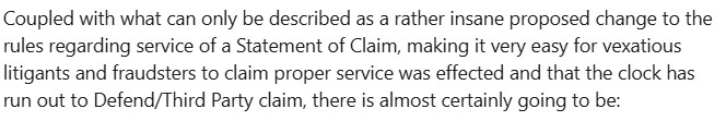 Michael Lesage (@michaelsfirm) on Twitter photo More lawyers are coming out against the Chief Justice (of <a href="/SCJOntario_en/">Superior Court of Justice (ON)</a>) and <a href="/douglasdowney/">Doug Downey</a> misguided attempt to "cut and gut" the civil justice system in Ontario (with one prominent lawyer calling some of the changes insane). More lawyers are coming out against the Chief Justice (of <a href="/SCJOntario_en/">Superior Court of Justice (ON)</a>) and <a href="/douglasdowney/">Doug Downey</a> misguided attempt to "cut and gut" the civil justice system in Ontario (with one prominent lawyer calling some of the changes insane).