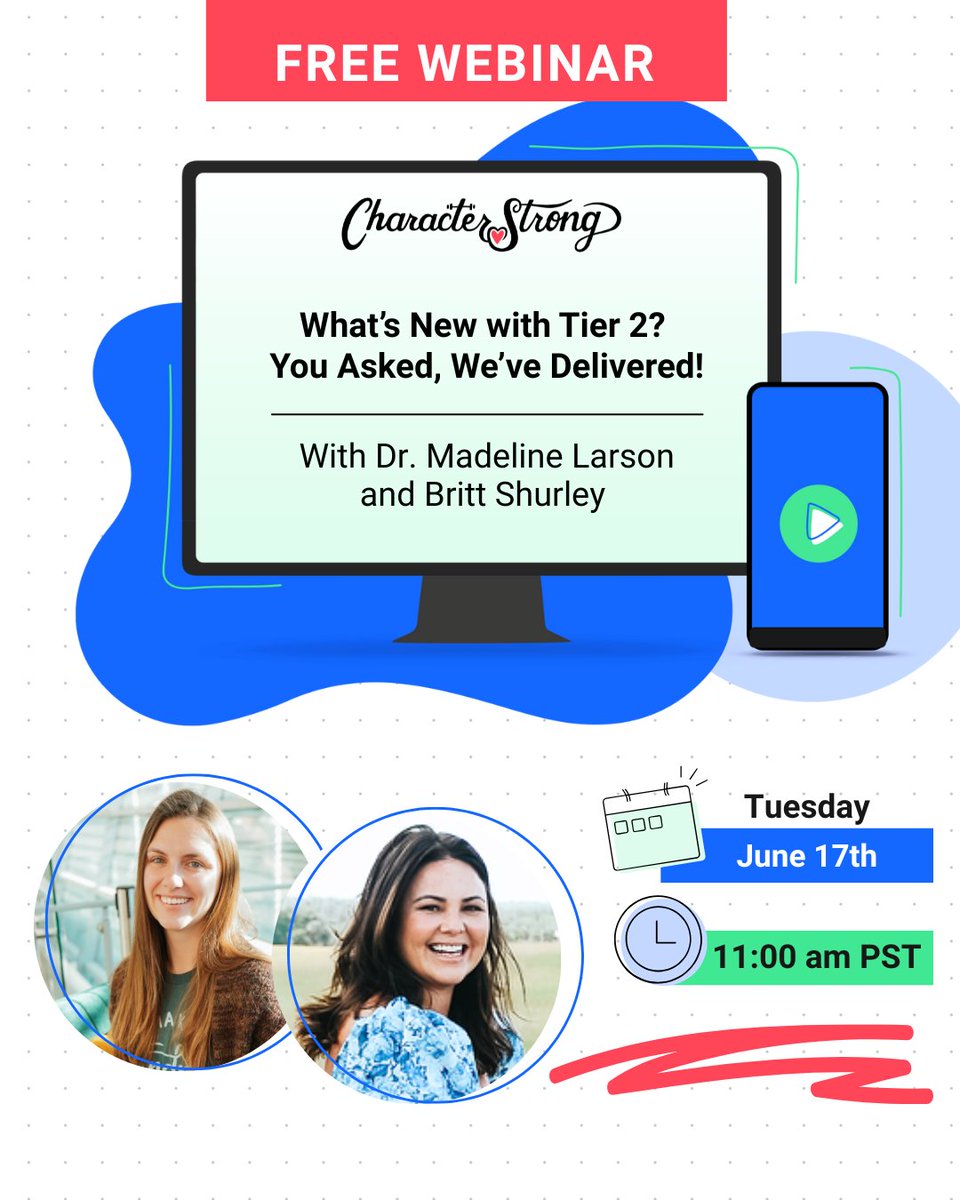 CharacterStrong's tweet image. What’s New with Tier 2? You Asked, We delivered.

Join us for a webinar breaking down the newest enhancements to CharacterStrong’s Tier 2 Solution. 

Sign up here: hubs.la/Q03shlsN0

Discover the latest updates to CST2 and see real results from districts like yours.