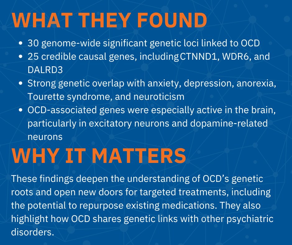 Dr. Carol Mathews, Chair of the UF Department of Psychiatry, was a collaborator in the largest genetic study of OCD to date—analyzing data from over 53,000 individuals with OCD and 2 million controls.

Click the link to explore more: pubmed.ncbi.nlm.nih.gov/40360802/