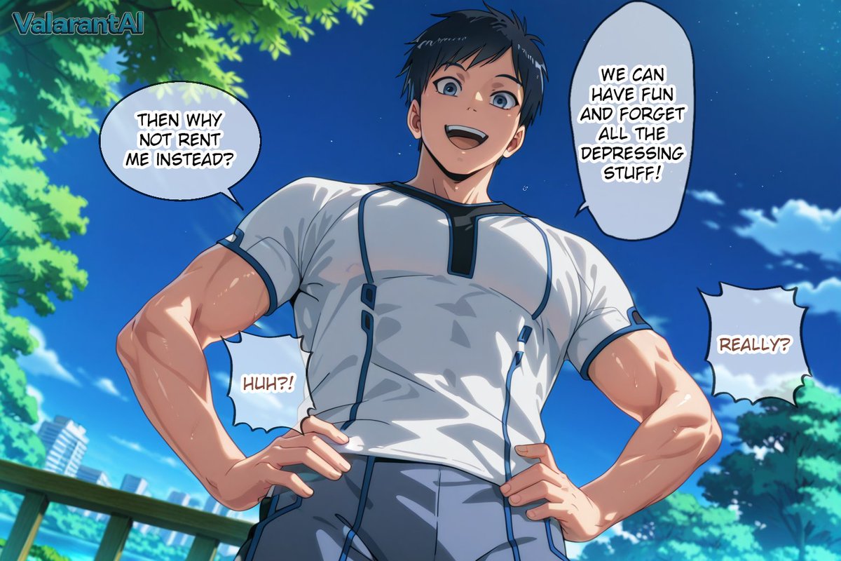 A new comic just dropped in my Patreon.

Rent a boyfriend! With #KazuyaKinoshita 😆

#AIart #AIイケメン部 #AIイラスト #AIBL部 #yaoi