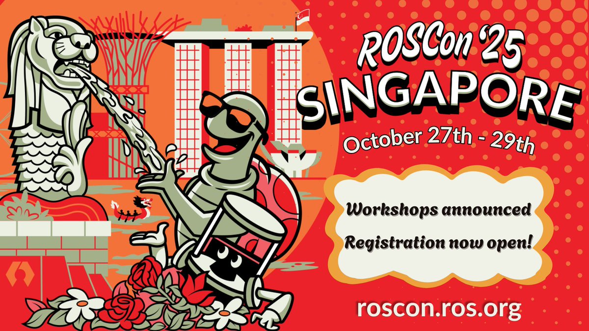 We just announced all eight of our ROSCon 2025 workshops and opened up ROSCon registration!

We recommend you register by August 17th to get the best rate and lock in your workshop! Workshops have sold out every year for the past few years!

roscon.ros.org/2025/#program