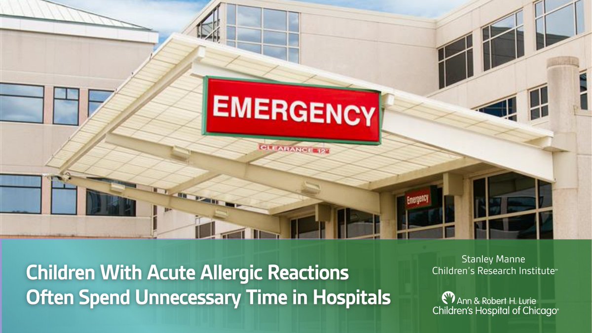 New study finds that the majority of #kids with acute #allergic reactions often remain under routine observation at #emergencydepartments for far longer than necessary. luriechildrens.org/en/news-storie… #research