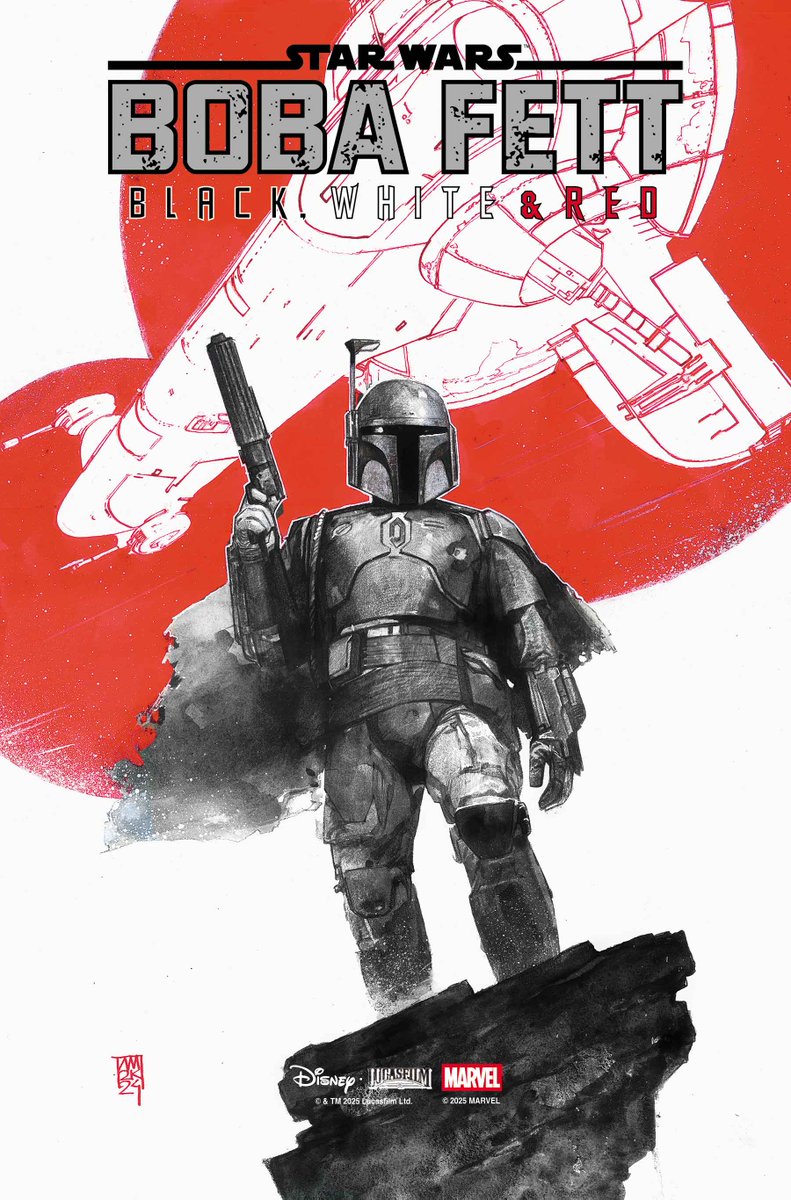 Boba Fett joins the like of Darth Vader and Darth Maul with his own mini-series: Star Wars: Boba Fett - Black, White, &amp; Red #1! strw.rs/60044uJOu