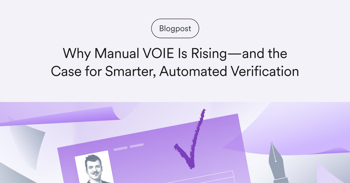 Manual VOIE is back—and it’s slowing everything down.

In our latest blog, we break down why digital adoption is stalling efficiency and what lenders can do to course-correct.

🔗hubs.la/Q03sjRf-0

#mortgage #VOIE #lending