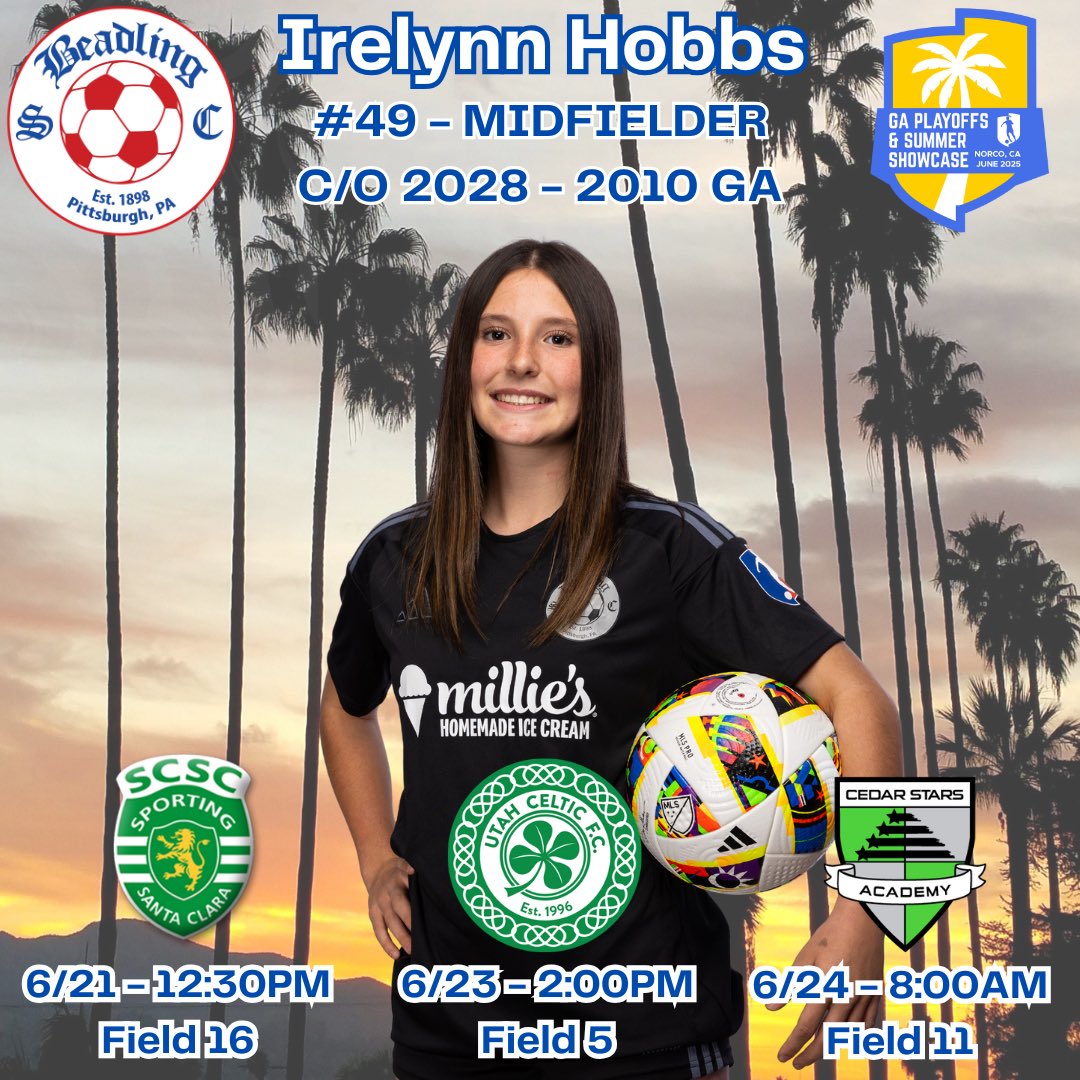 Can’t wait to to compete in the <a href="/GAcademyLeague/">Girls Academy</a> showcase this weekend! Check out my schedule below: