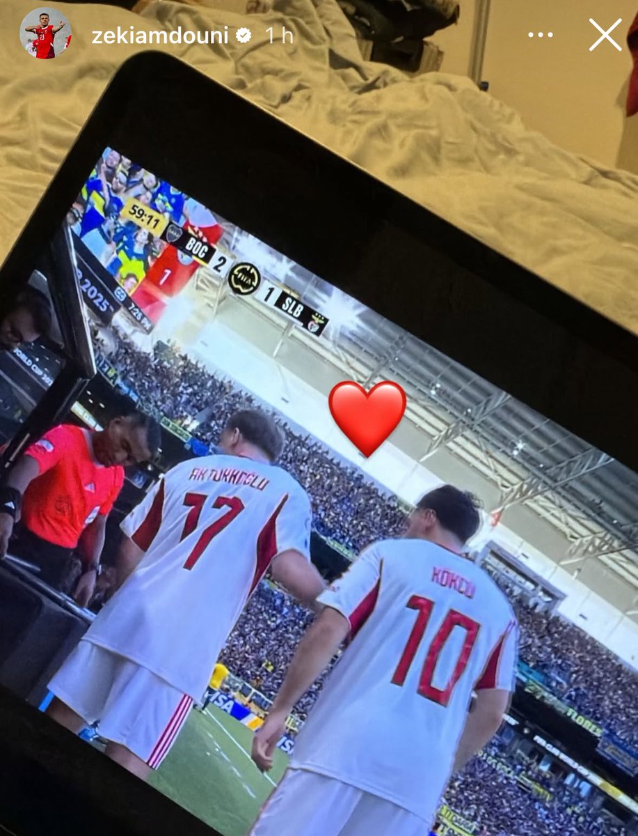 Amdouni acompanhou o Boca Juniors-Benfica ❤️