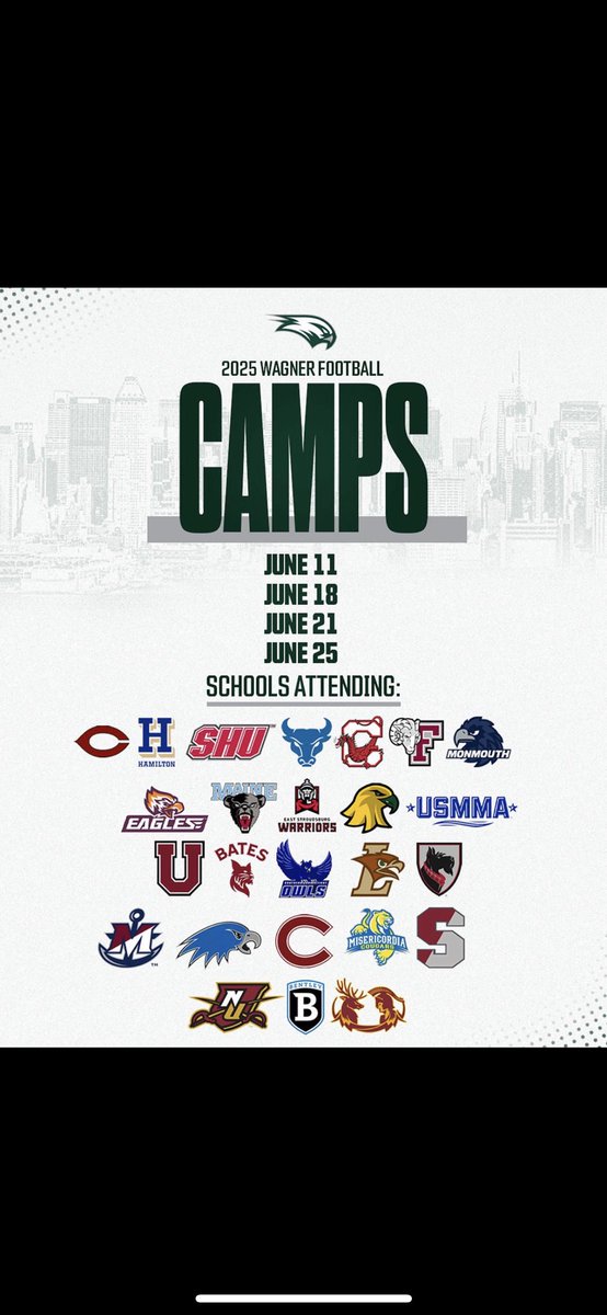 I’ll be attending Wagner camp on the 18th! Looking forward to a day of competing and getting better! <a href="/LuHiFootball/">LuHi Football</a> <a href="/Wagner_Football/">Wagner College Football</a> <a href="/CoachLiteFeet/">Coach Tiquan Garner</a> <a href="/QBoogieSports/">Quincy Barnes</a> <a href="/KJMcDonough/">Kevin McDonough</a> <a href="/JB_SMiami/">Jerry Butler</a>